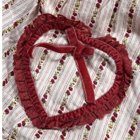 Urban Outfitters Out From Under Hearts Desire Lounge Dress Red Small Coquette - Picture 7 of 10